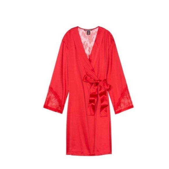 VS Red Chantilly Kimono Lace Robe CardiganXS/S